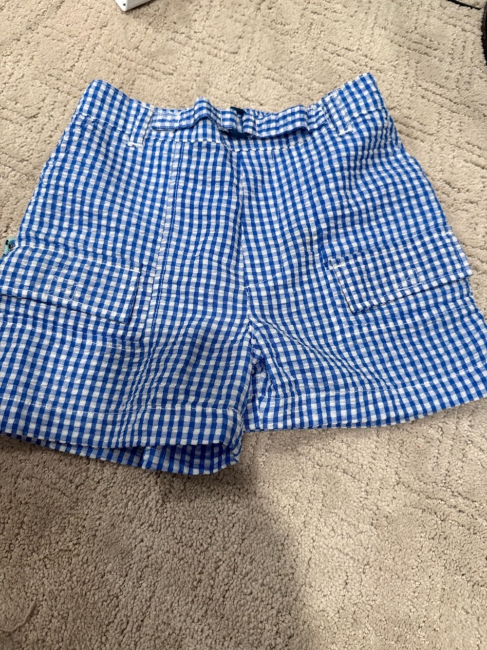 Kids Blue Gingham Bermuda Shorts - Casual Everyday Wear